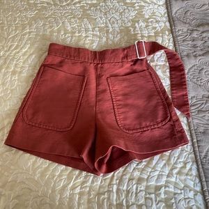 Sandro Paris High Waist Red Shorts Size 38